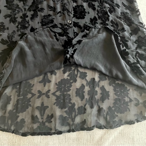 Johnny Was 4 Love & Liberty Floral Adela Silk Blend Velvet Burnout Shirt Tunic - Picture 12 of 16